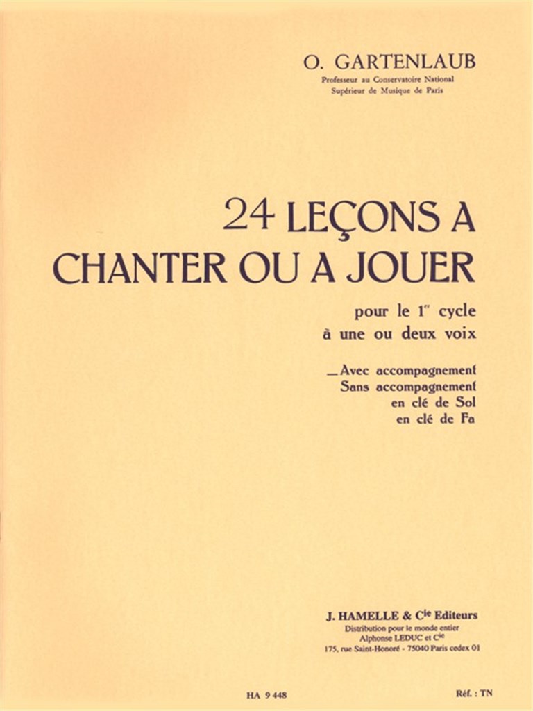 24 Lecons A Chanter Ou A Jouer